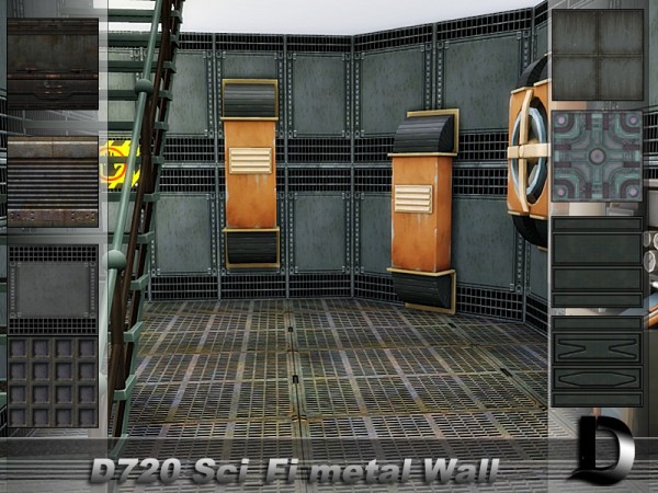  The Sims Resource: Sci Fi metal Wall by Danuta720