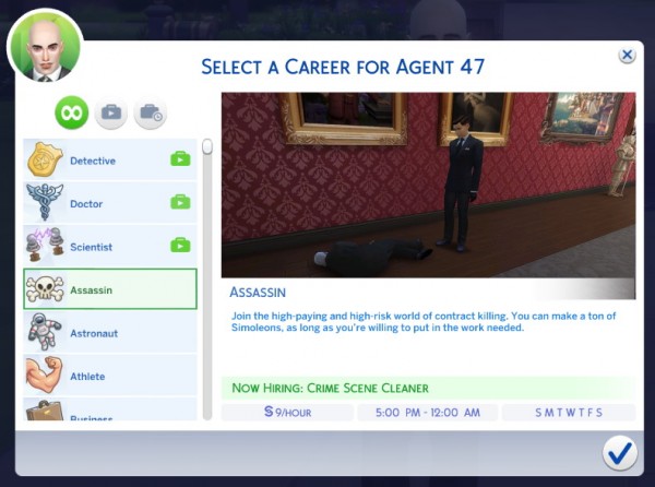  Mod The Sims: Assassin Career by mental hygiene