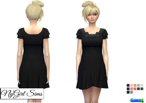  NY Girl Sims: Floral collar spring dress
