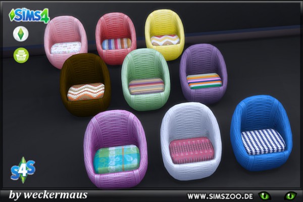  Blackys Sims 4 Zoo: Endless wicker armchair by weckermaus