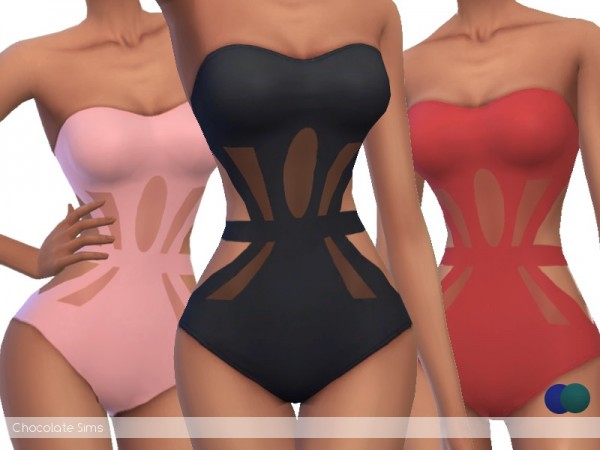  The Sims Resource: Swimsuit One Piece Oahu by MissSchokoLove