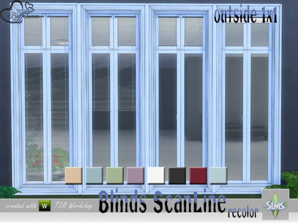  The Sims Resource: Recolor Blinds Scan Line Outside by BuffSumm