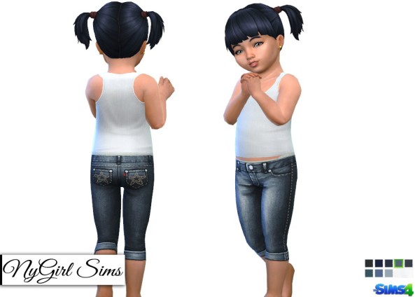  NY Girl Sims: Stitched Denim Capri