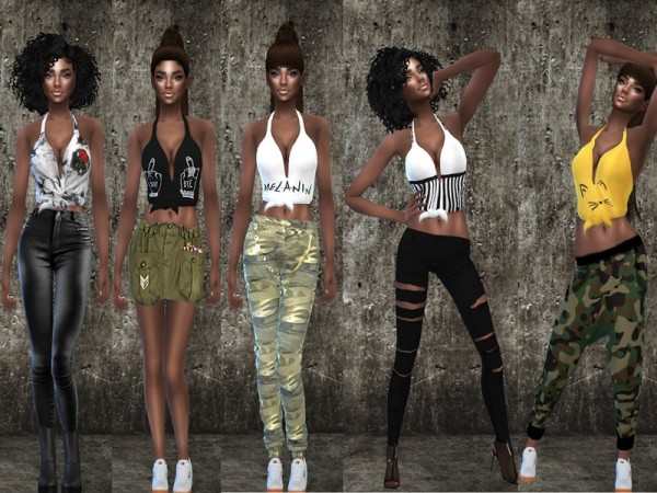  The Sims Resource: Katrina Knot Top by Teenageeaglerunner