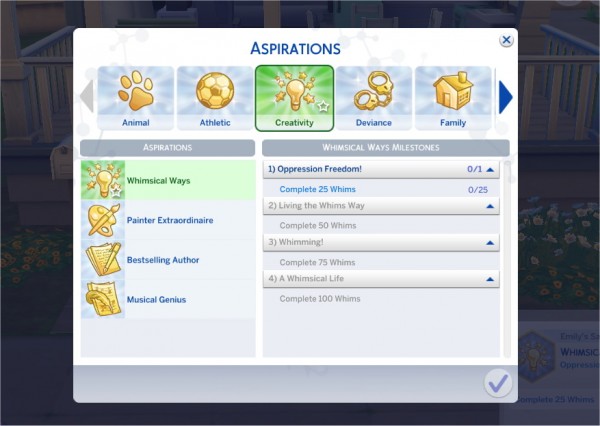  Mod The Sims: Whimsical Ways   Custom Aspiration by PurpleThistles
