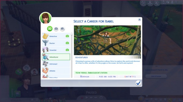  Mod The Sims: Adventurer Career by GoBananas