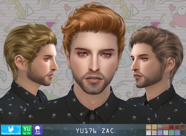  The Sims Resource: JU 176 Zac donation hairstyle