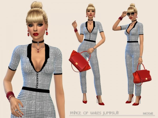  The Sims Resource: Prince of Wales Jumpsuit by Paogae