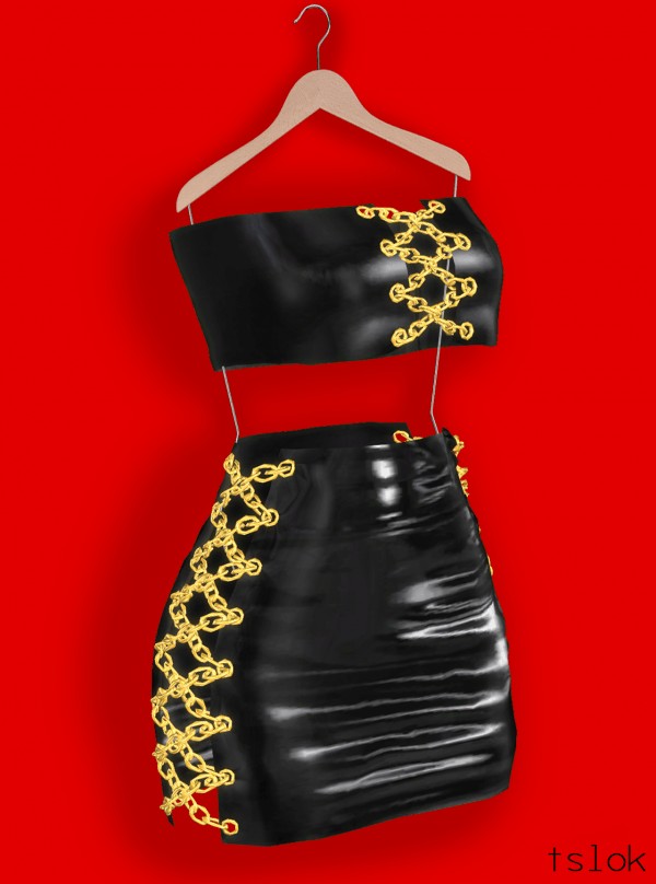  Tslok: Skye Latex latex dress chains