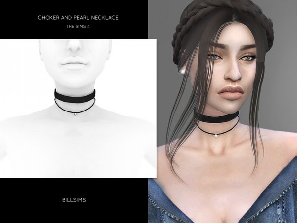  The Sims Resource: Choker and Pearl Necklace by Bill Sims