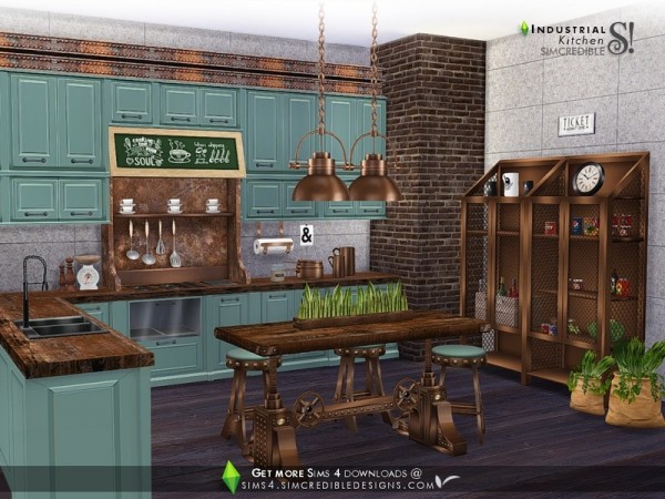 The Sims Resource: Industrial Kitchen by SIMcredible!