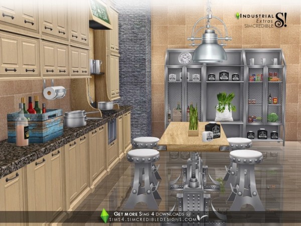  The Sims Resource: Industrial Kitchen extras by SIMcredible!