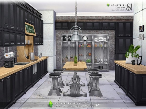  The Sims Resource: Industrial Kitchen by SIMcredible!
