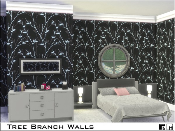  The Sims Resource: Tree Branch Walls by Pinkfizzzzz