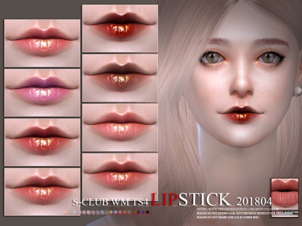  The Sims Resource: Lipstick 201804 by S Club