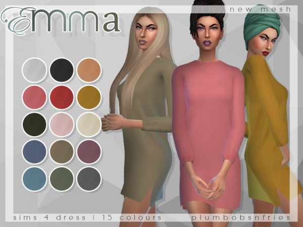  The Sims Resource: Emma dress by Plumbobs n Fries