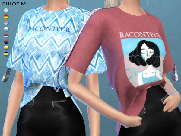  The Sims Resource: Short sleeved T shirt by ChloeMMM