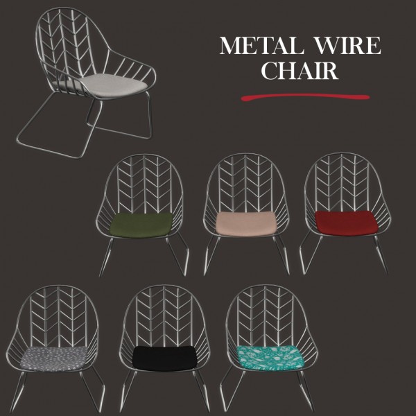  Leo 4 Sims: Metal wire chair