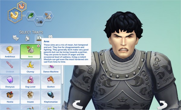  Mod The Sims: Ares Trait by PurpleThistles