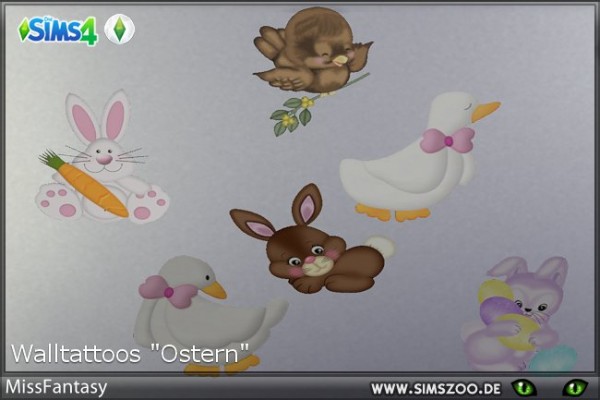  Blackys Sims 4 Zoo: Easter wall stencils by MissFantasy