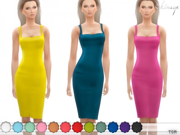  The Sims Resource: Square Neck Dress by ekinege