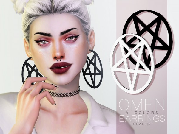  The Sims Resource: Omen Earrings by Pralinesims