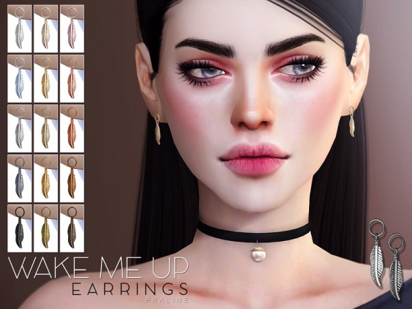  The Sims Resource: Wake Me Up Earrings by Pralinesims