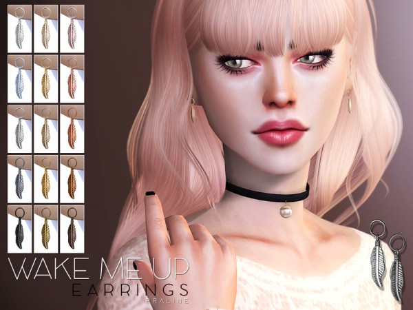  The Sims Resource: Wake Me Up Earrings by Pralinesims