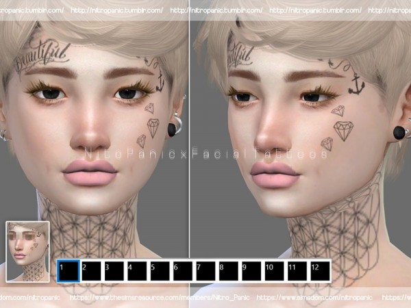  The Sims Resource: Facial Tattoo I by Nitro Panic