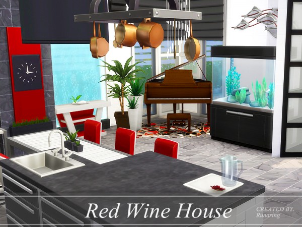  The Sims Resource: Red Wine House No cc by Runaring