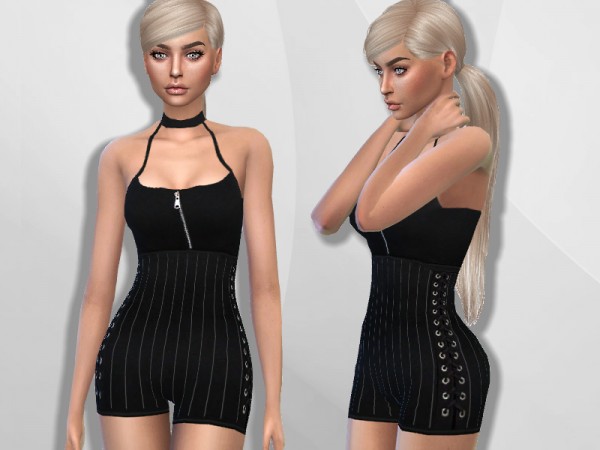 The Sims Resource: Striped Romper by Puresim