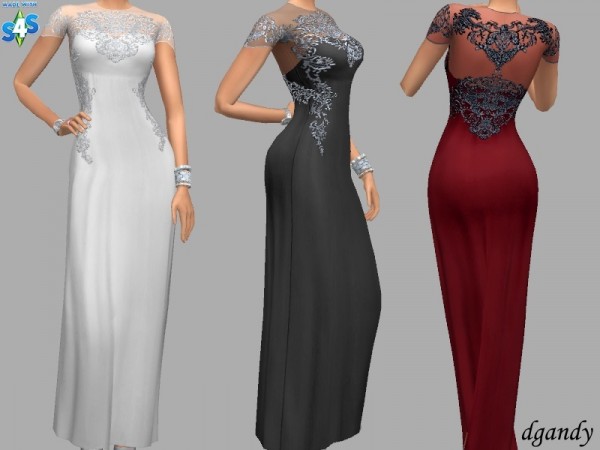  The Sims Resource: Formal dress Gina by dgandy