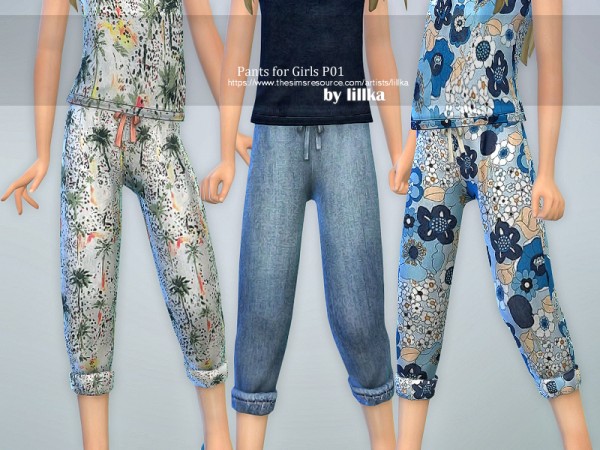  The Sims Resource: Pants for Girls P01 by lillka