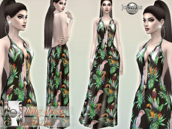  The Sims Resource: Mezla long dress by jomsims