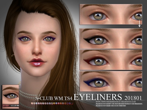  The Sims Resource: Eyeliners 201801 by S Club