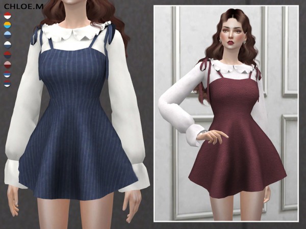  The Sims Resource: Dress with blouse by ChloeMMM