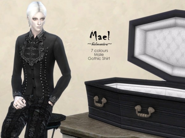  The Sims Resource: Mael   Gothic Shirt by Helsoseira