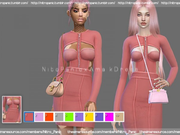  The Sims Resource: Amak Dress by Nitro Panic