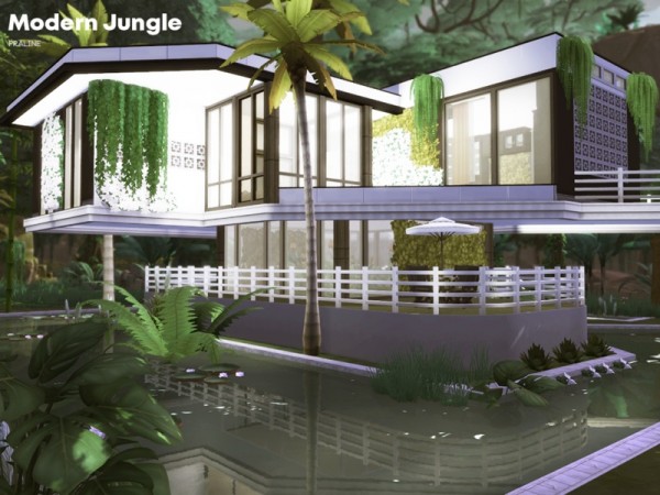  The Sims Resource: Modern Jungle house by Pralinesims