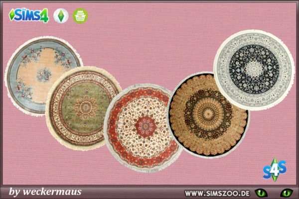  Blackys Sims 4 Zoo: Orient round rugs by weckermaus