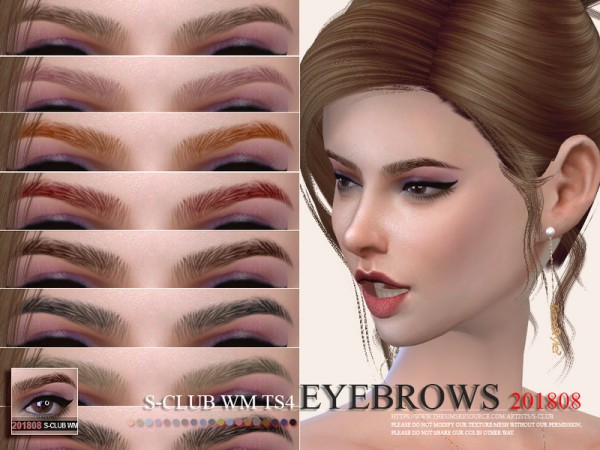  The Sims Resource: Eyebrows 201808 by S Club