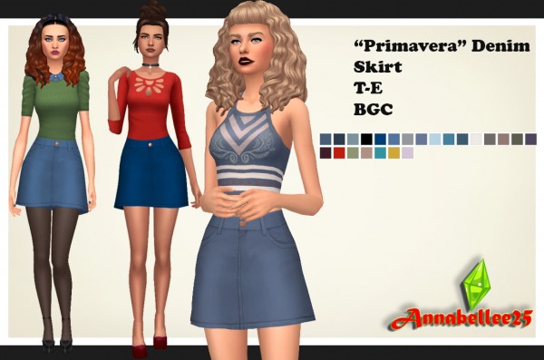  Simsworkshop: Primavera Denim Skirt by Annabellee25
