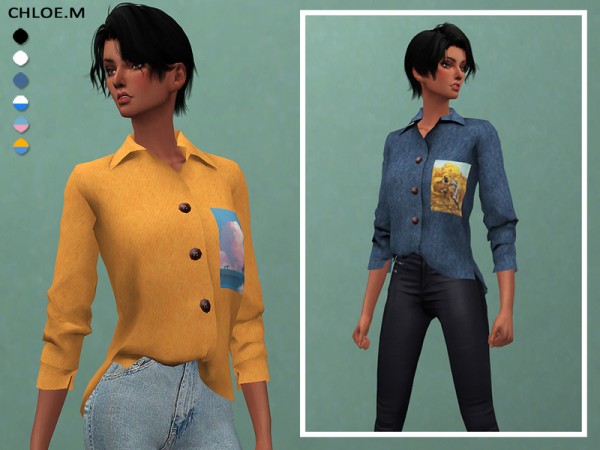 The Sims Resource: Blouse for female 03 by ChloeMMM
