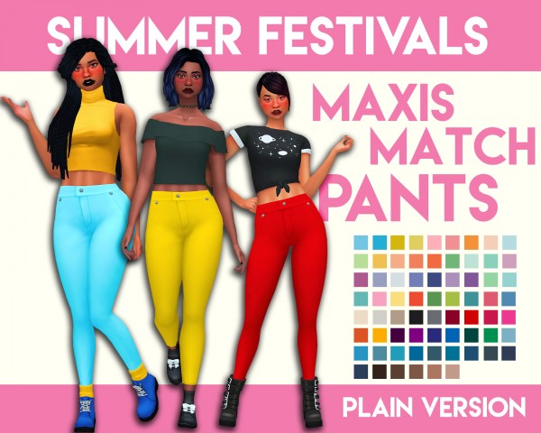  Simsworkshop: Summer Festivals Pants   Plain Version by Weepingsimmer