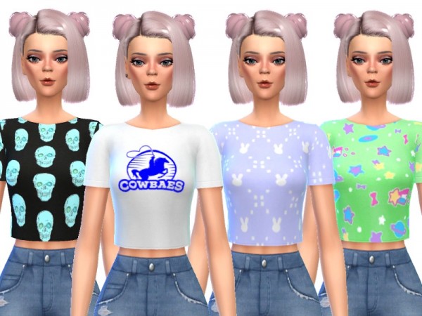  The Sims Resource: Kawaii Crop Tops by Wicked Kittie