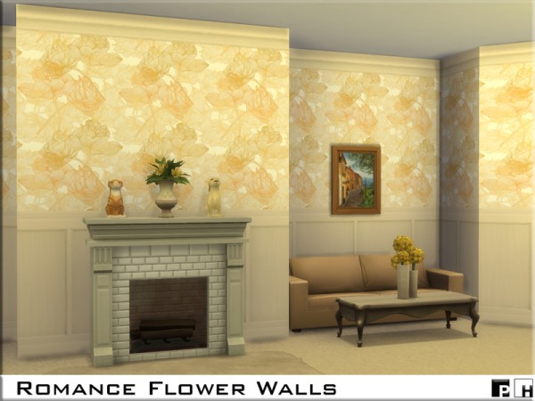  The Sims Resource: Romance Flower Walls by Pinkfizzzzz