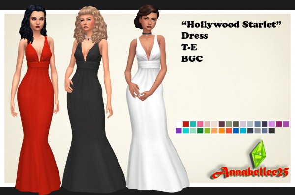 Simsworkshop: Hollywood Starlet Dress by Annabellee25