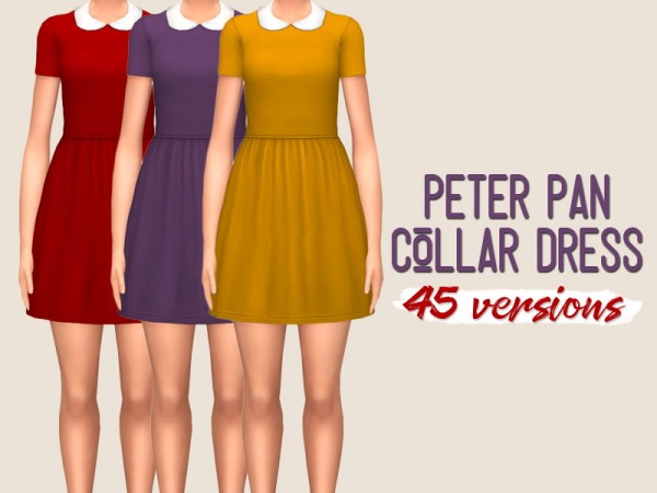  Simsworkshop: Peter Pan Collar Dress by midnightskysims
