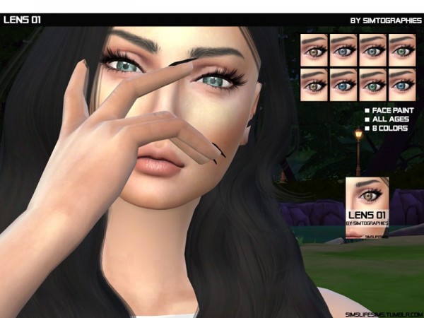  The Sims Resource: Lens 01 Face Paint by simtographies