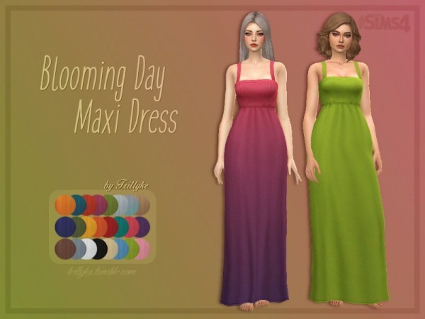  The Sims Resource: Blooming Day Maxi Dress by Trillyke